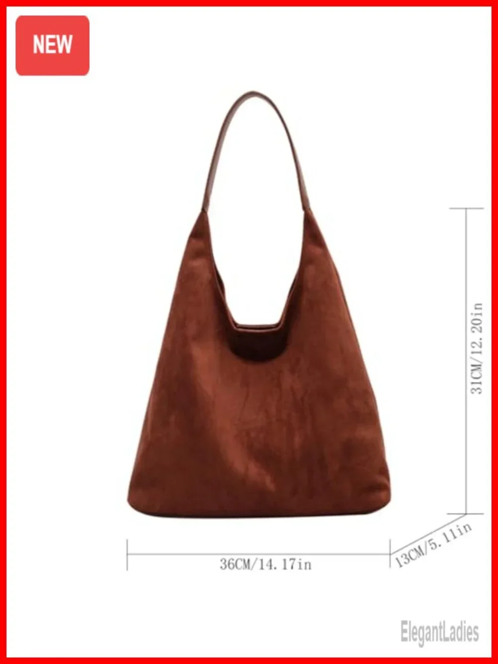 Faux Suede Slouchy Hobo Tote Bag for Women Large Capacity Work Bag